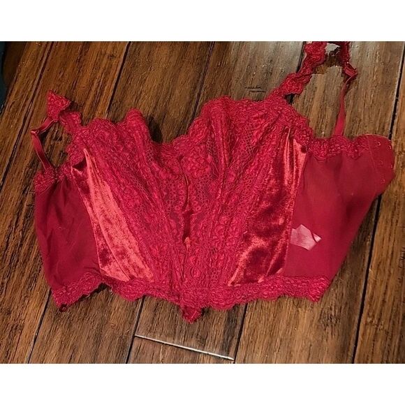 VICTORIA SECRET RED VELVET REGAL 1998 RUNWAY CORSET SIZE 32 - Picture 5 of 5